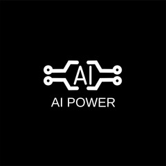Modern AI vector logo for tech startups and digital platforms