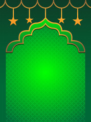 Islamic banner design template with islamic background
