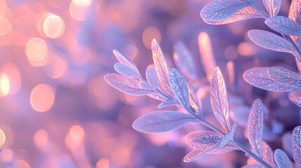 Fototapeta premium Lavender leaves abstract background concept. Delicate leaves glisten in soft light, creating a magical atmosphere of tranquility.