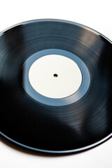 Blank Vinyl Record Close-Up