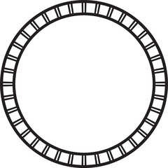 Vector black monochrome round Egyptian ornament. Circle, frame, ring of ancient Egypt.Pattern of lotus flowers and sun. Template for stained glass