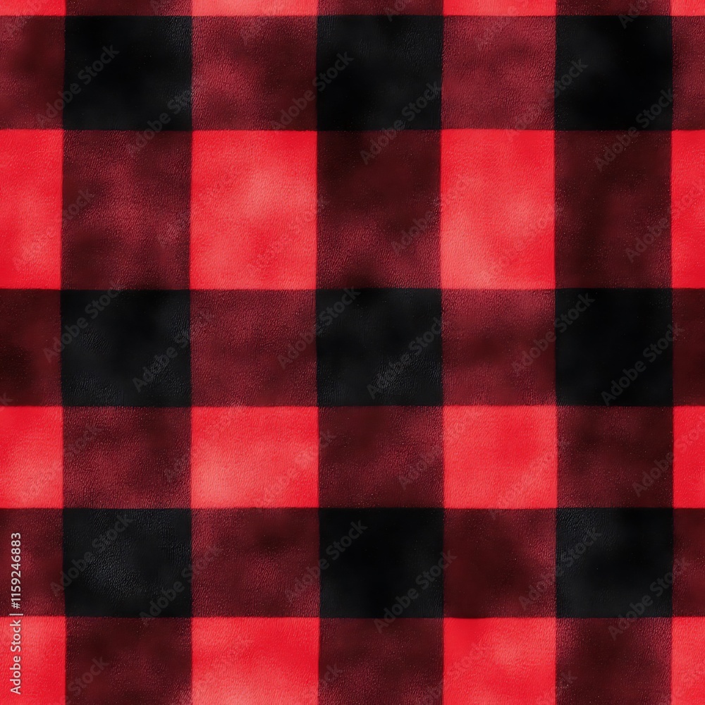 Poster Bold Red and Black Checkerboard Pattern with Artistic Textures for Creative Design
