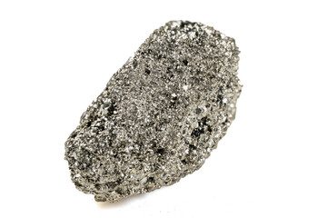 Natural Pyrite Crystal Formation Displaying Metallic Luster and Textured Surface