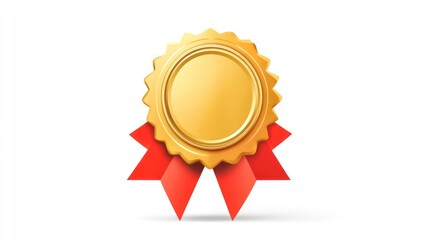 Ribbon award badge icon gold ribbon certificate.