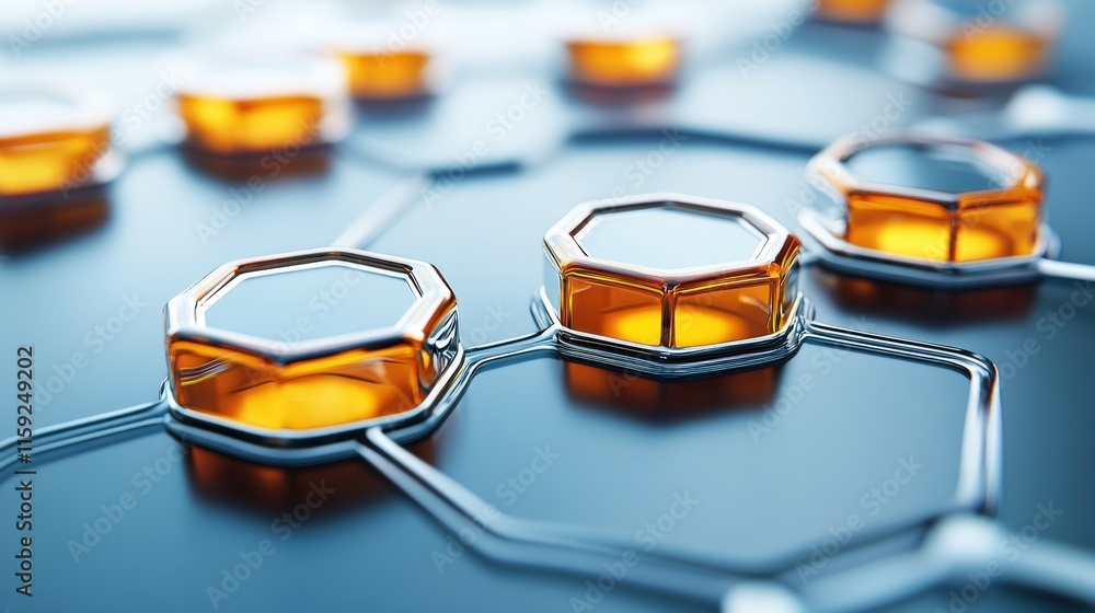 Poster abstract hexagonal network: futuristic technology background