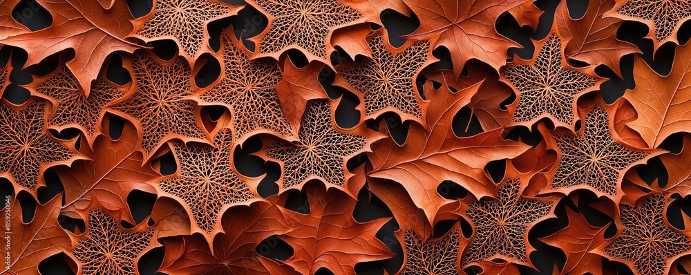 Poster oak tree abstract background idea. vibrant autumn leaves creating a stunning natural pattern on a da