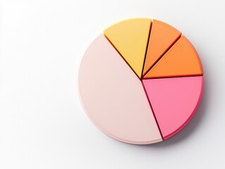 Fototapeta premium Sleek Pie Chart with Glowing Edges in a Modern Style, Perfect for Data Visualization and Business Presentations, Showcasing Diverse Segments in Vibrant Colors