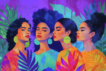 Obraz premium Vibrant Portraits of Diverse Women