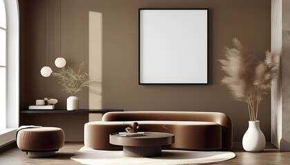 Modern living room mockup design elegant interior space minimalist aesthetic cozy environment contemporary viewpoint