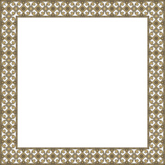 Vector square gold and black ancient Russian ornament. Slavic rectangle, border, frame. Painting of the royal chambers