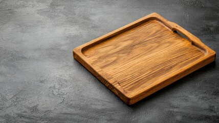 Fototapeta premium handmade woodwork concept. Handmade wooden tray, with custom handles and a glossy finish, High-quality wooden tray, Practical and refined