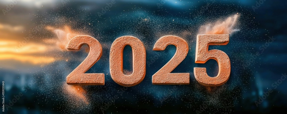 Aufkleber the image features the year 
