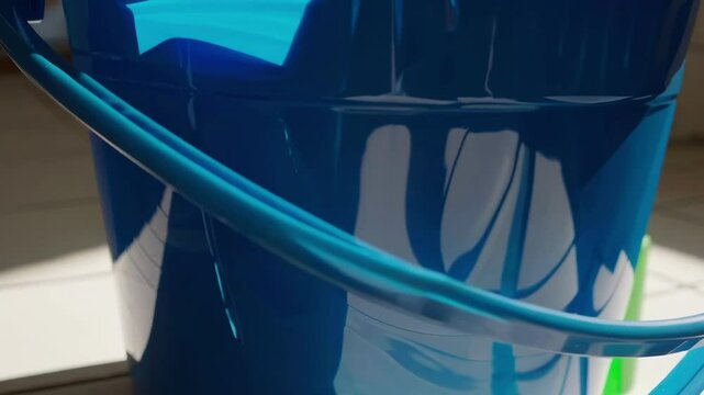 Cleaning Supplies Footage in Brightly Lit Bucket Scene