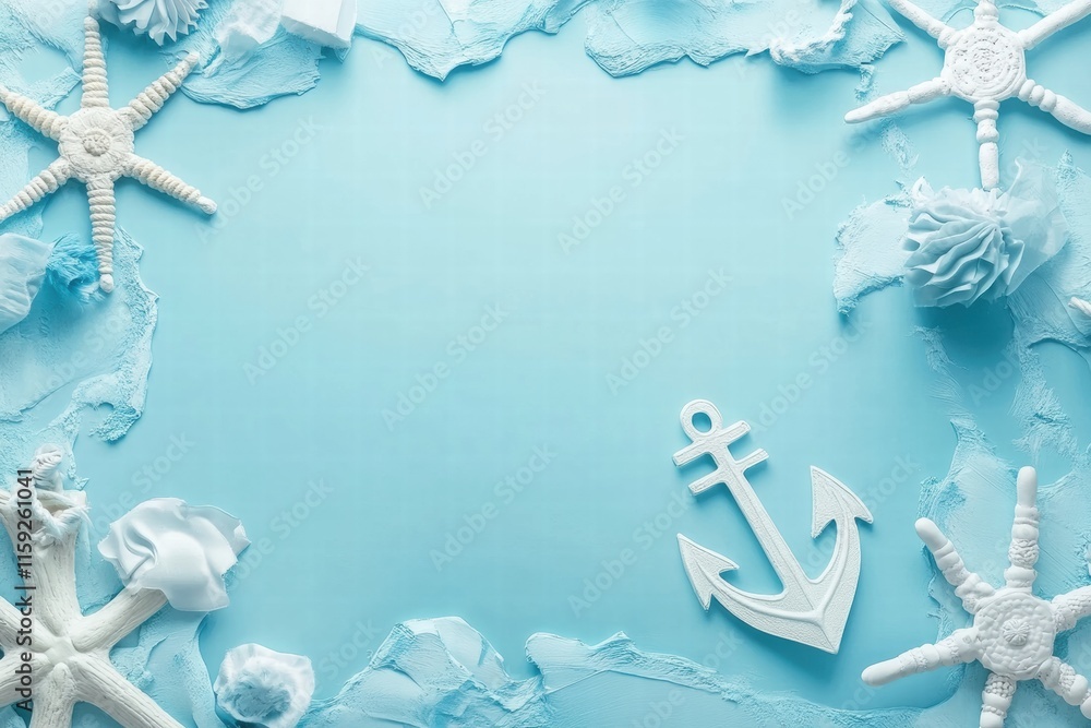 Aufkleber nautical decoration featuring anchor and marine elements with ample space for text or additional des