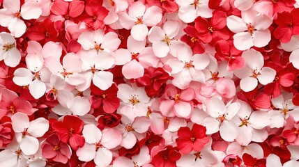 Obraz premium Colorful Floral Background with Red, Pink, and White Flower Petals for Decor