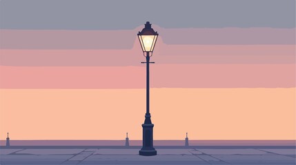 Vintage Street Lamp Post Vector Illustration
