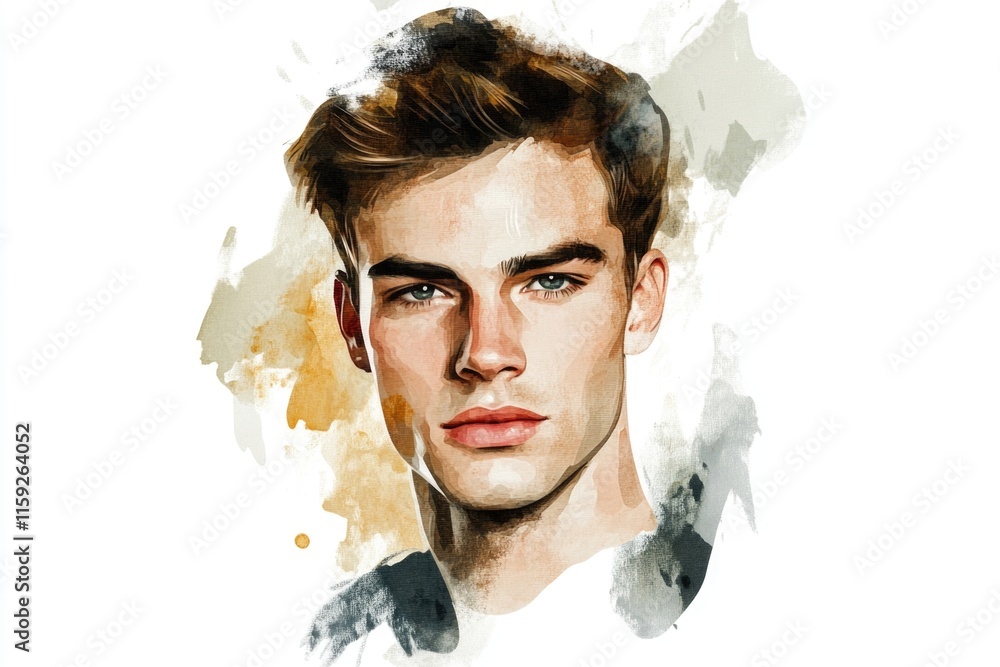 Poster portrait of a person with a thoughtful appearance, suitable for use in editorial or commercial conte