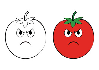 tomato with angry face