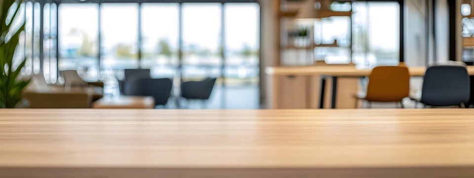 Blurred Background of a Co Working Space for Product Display and Advertising Banner