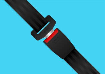 Safety Seat Belt. Car or Airplane Seat Belt. Fasten Your Seat Belt. Safety First.  Vector Illustration. 