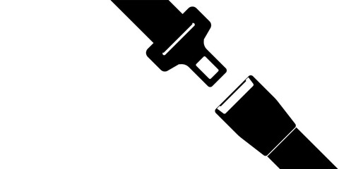 Safety Seat Belt Sign Symbol. Car or Airplane Seat Belt. Fasten Your Seat Belt. Safety First. Vector Illustration. 
