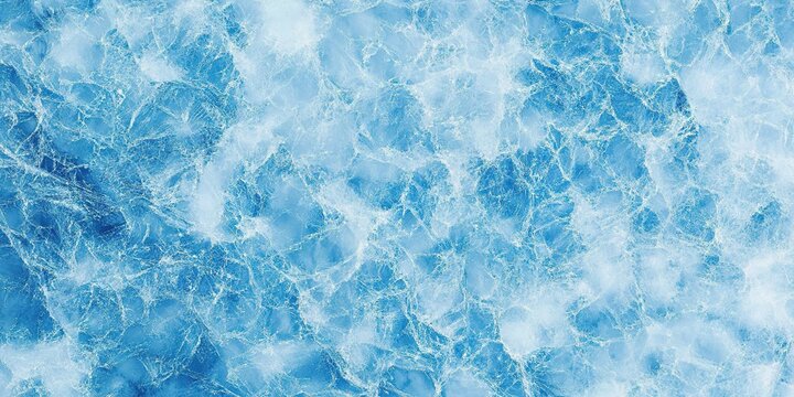 Abstract blue ice texture background with a frozen water surface