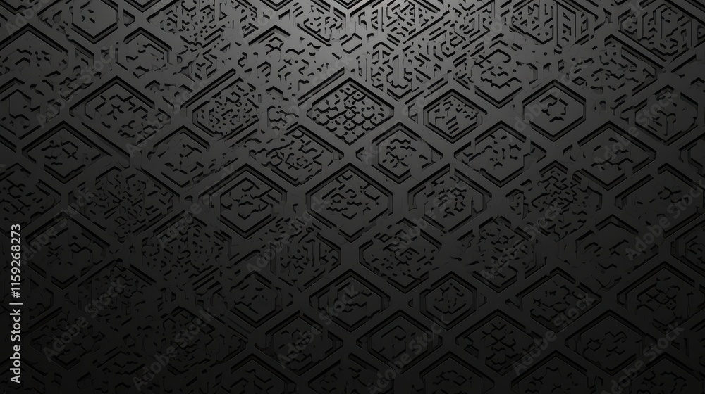 Poster abstract textured pattern with geometric shapes in dark tones.
