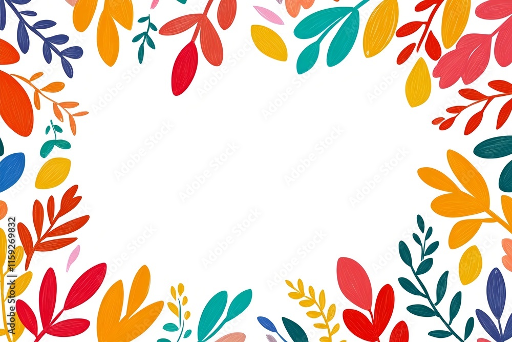 Poster colorful confetti border frame repeating pattern for events and party invitation or decor