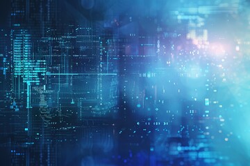 Blue background with a lot of numbers and dots