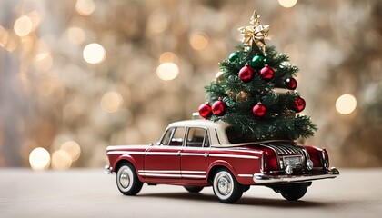 vintage christmas tree with christmas decorations