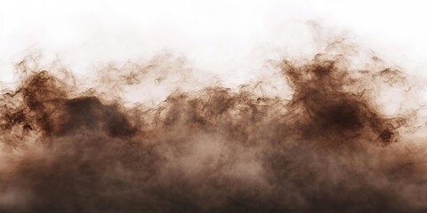 Fototapeta premium Dusty and smoky background, brown color, white background