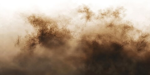 Naklejka premium Dusty and smoky background, brown color, white background