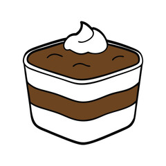 A yummy tiramisu on white background