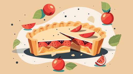 Delicious Pie Vector Isolated Illustration for Creative Projects