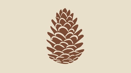 Detailed Pine Cone Outline Icon for Professional Designs