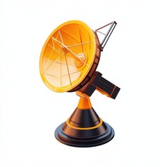 A modern satellite dish in vibrant orange and black, designed for optimal signal reception and aesthetic appeal.