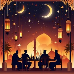 eid background with mosque