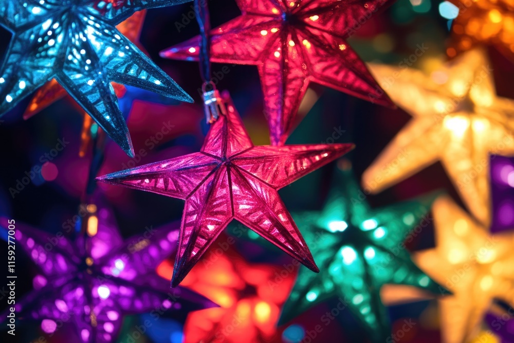 Poster hanging string lights for party or event decoration
