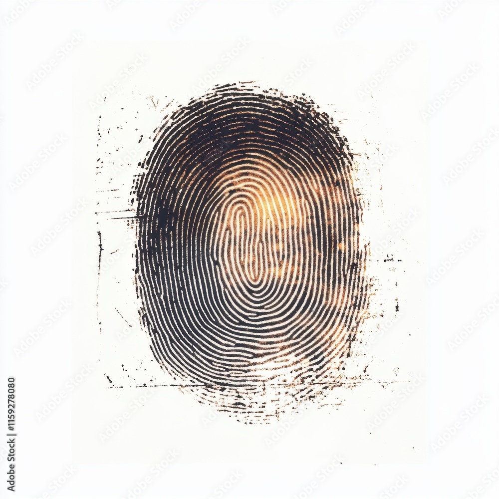 Poster abstract fingerprint design with dark swirls and a light center, creating a sense of mystery and int