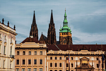 View of St. Vitus Cathedral in Prague, Czech Republic.