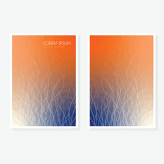 Modern cover design set. Blue, white abstract line pattern. Creative wavy stripe vector collection for business background, certificate, contemporary.
