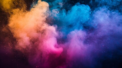 Fototapeta premium Colorful smoke cloud in a surreal and artistic composition