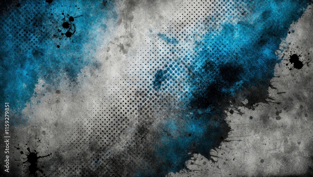 Poster abstract background featuring chaotic blue splashes and dark elements with a textured design suitabl