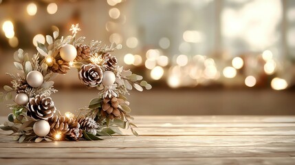 Stylized wreath designs with glowing Special Discounts, Holiday Deals, timeless holiday spirit