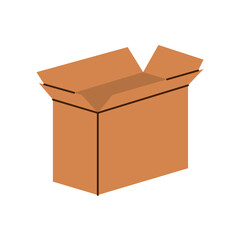 Package box. Carton delivery packaging box. Vector illustration.