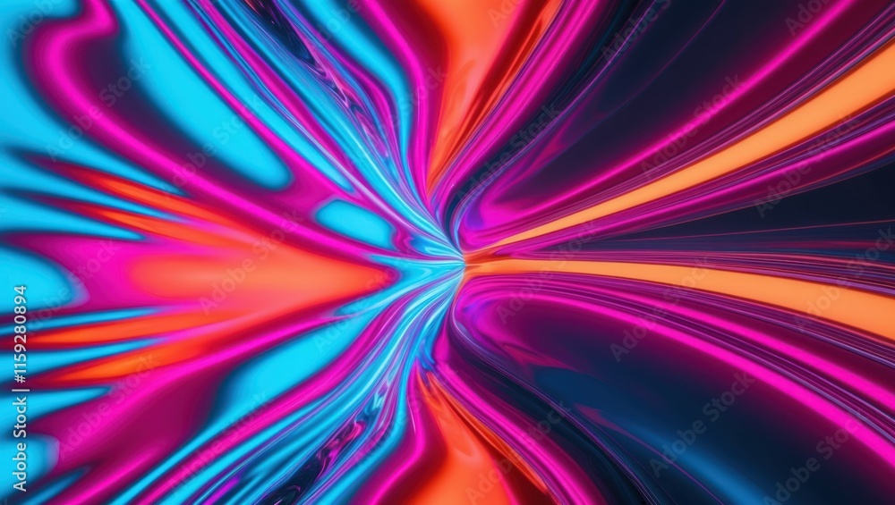 Poster dynamic abstract design featuring vibrant colors and smooth flowing patterns, suitable for modern di