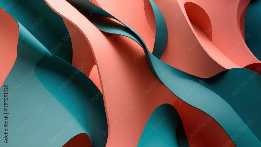 Poster vibrant abstract design featuring dynamic curves and smooth textures, ideal for modern art projects 