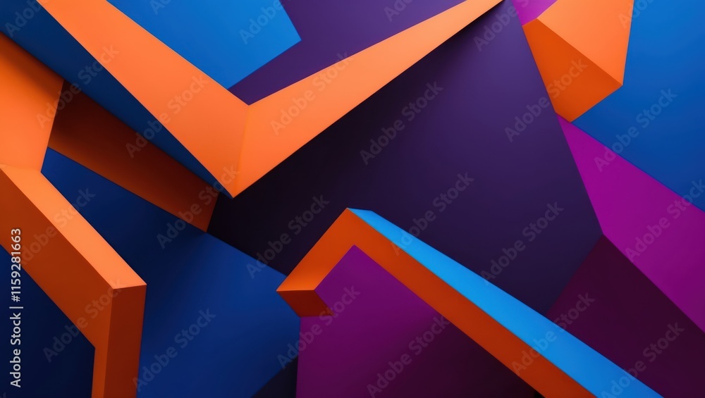 Poster colorful abstract composition featuring geometric shapes and bold colors creating a modern artistic 