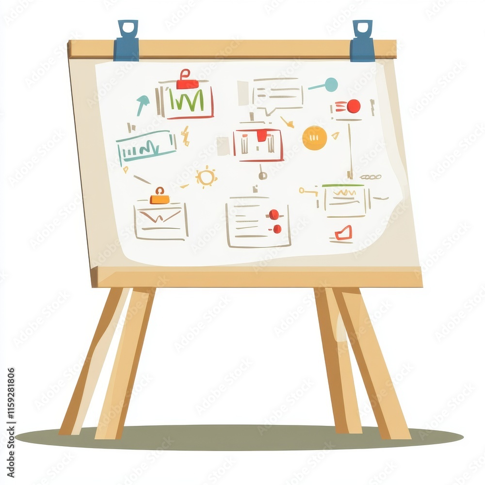 Aufkleber a colorful presentation board featuring various charts and graphs, showcasing business data and idea