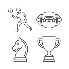 Different type of sports elements vector line art